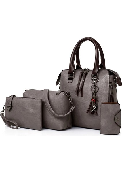 Gri Stil Yeni ve Yüksek Li Bayan Çanta Kadın Pu Deri Omuz Messenger Çanta Kadın Kompozit Çanta Tote Çanta Bolsa Feminina (Yurt Dışından) indirimleri