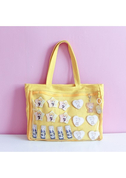 Sarı Stil Sadece Çanta Ita Çanta Kız Lolita Tarzı Güzel Crossbody Kawaii Temizle Çanta Genç Kızlar Için Okul Çantaları Şeker Tatlı Itabag Omuz Çantaları H210 (Yurt Dışından)