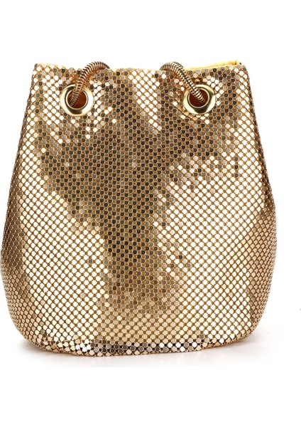 Gold2 Tarzı Moda Kadın Pullu Crossbody Çanta ile Kova Omuz Çantası Akşam Partisi Şerit Altın Çanta Kız Çanta Kadın Manşonlar Bolsos (Yurt Dışından)
