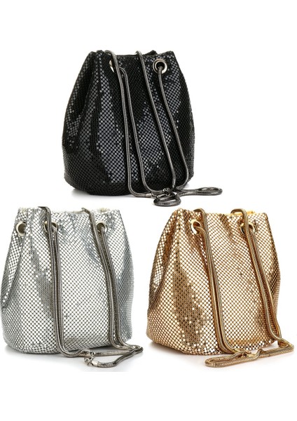 Gold2 Tarzı Moda Kadın Pullu Crossbody Çanta ile Kova Omuz Çantası Akşam Partisi Şerit Altın Çanta Kız Çanta Kadın Manşonlar Bolsos (Yurt Dışından) fiyatları