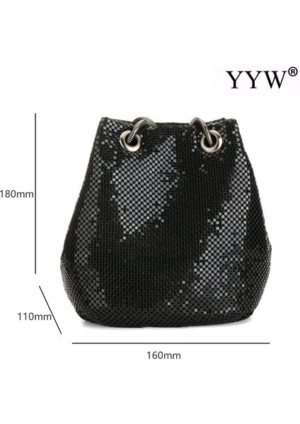 Gold2 Tarzı Moda Kadın Pullu Crossbody Çanta ile Kova Omuz Çantası Akşam Partisi Şerit Altın Çanta Kız Çanta Kadın Manşonlar Bolsos (Yurt Dışından) fırsatları