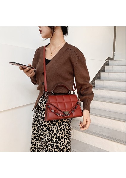Siyah Stil Kadın Küçük Kare Çanta Tote Moda Yeni Pu Deri Kadın Çanta Kadın Tote Için Katı Lingge Omuz Crossbody Çanta (Yurt Dışından) fırsatları