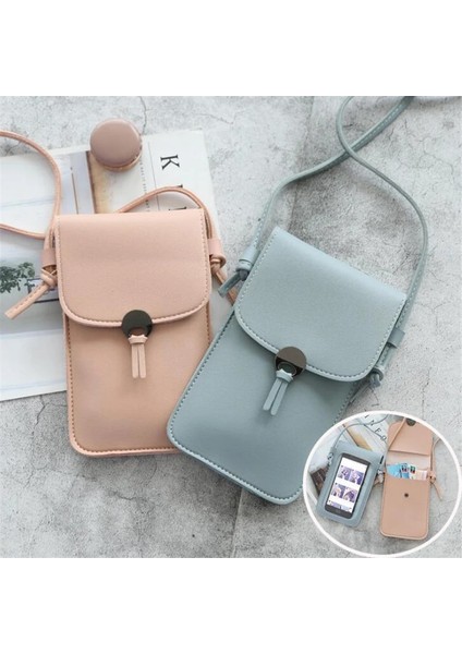 Açık Pembe A Stili Telefon Cüzdanları Şeffaf Dokunmatik Ekran Cep Telefonu Çanta Kılıfı Kadın Telefonu Çanta Messenger Çanta Küçük Flap Çanta Kalıpçı Çanta (Yurt Dışından) fiyatları