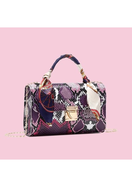 Mor Tarzı Kadın Omuz Çantası Rossbody Messenger Çanta Tasarımcısı Ünlü Orijinal Yılan Derisi Desen Kız Moda Küçük Çanta (Yurt Dışından) fırsatları