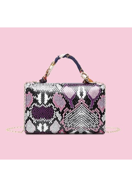 Mor Tarzı Kadın Omuz Çantası Rossbody Messenger Çanta Tasarımcısı Ünlü Orijinal Yılan Derisi Desen Kız Moda Küçük Çanta (Yurt Dışından) indirimleri