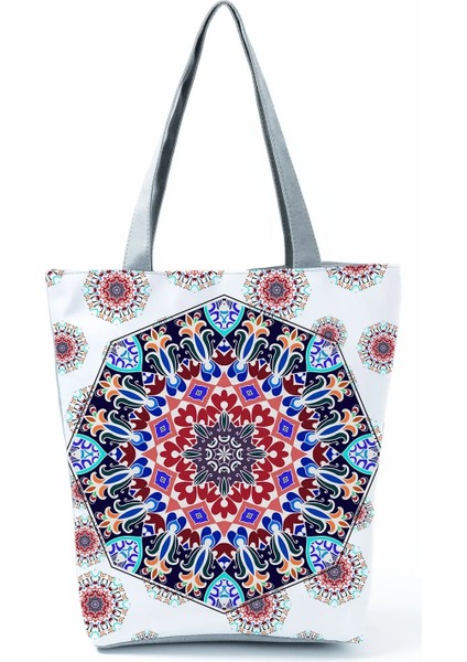 HL0435 Stili Ayçiçeği Baskılı Çanta Eko Yeniden Kullanılabilir Yüksek Kapasiteli Katlanabilir Alışveriş Çantası Bitki Çiçek Grafik Seyahat Plaj Çantası Özel Desen (Yurt Dışından)