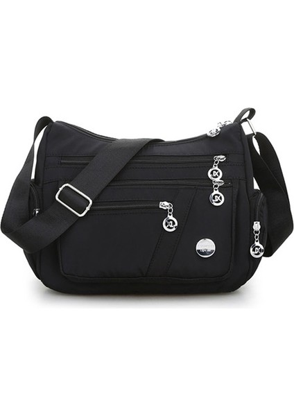 Siyah Stil Yeni Rahat Crossbody Omuz Çantası Kadın Çanta Naylon Su Geçirmez Messenger Çanta Bayan Çanta Yüksek Li Çok Fonksiyonlu (Yurt Dışından)