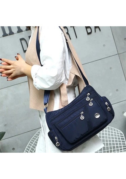 Siyah Stil Yeni Rahat Crossbody Omuz Çantası Kadın Çanta Naylon Su Geçirmez Messenger Çanta Bayan Çanta Yüksek Li Çok Fonksiyonlu (Yurt Dışından) indirimleri