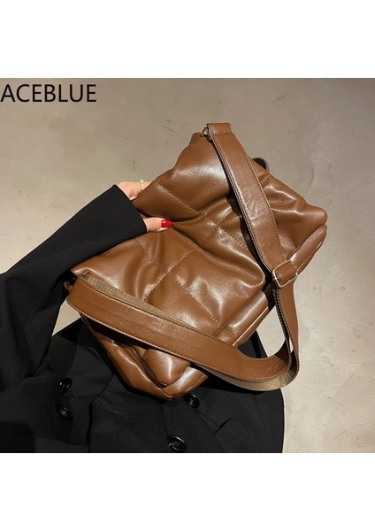 Açık Kahverengi Tarzı 33X10X22 cm Vintage Luxury Designer Totes Large Capacity Pu Leather Crossbody Handbag Women Solid Color Quilted Shoulder Messenger Bag (Yurt Dışından) fiyatları