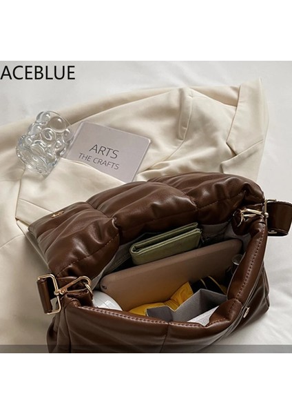 Açık Kahverengi Tarzı 33X10X22 cm Vintage Luxury Designer Totes Large Capacity Pu Leather Crossbody Handbag Women Solid Color Quilted Shoulder Messenger Bag (Yurt Dışından) fırsatları