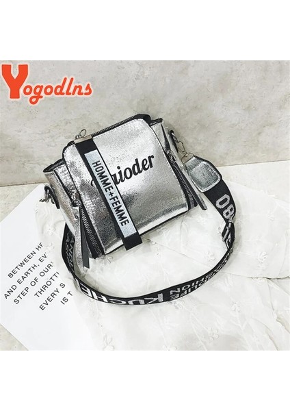 Pembe Stil 18X8X17CM Yogodlns Moda Gelgit Bayanlar Mektup Çanta Geniş Askı Chaoulder Çanta Kadın Crossbody Çanta Bolsa Yeni Kız Küçük Çanta (Yurt Dışından) modelleri