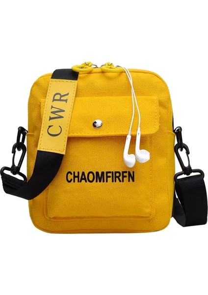 Sarı Stil Kadın Küçük Çantalar Kanvas Çantalar Kız Seyahat Öğrenci Omuz Çantaları Cep Telefonu Çantası Crossbody Çantaları (Yurt Dışından)