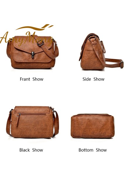 Retro Burgundy Style Women Fashion High Leather Handbag Purses Female Retro Shoulder Crossbody Messenger Bag Luxury Designer Sac For Ladies (Yurt Dışından) fırsatları