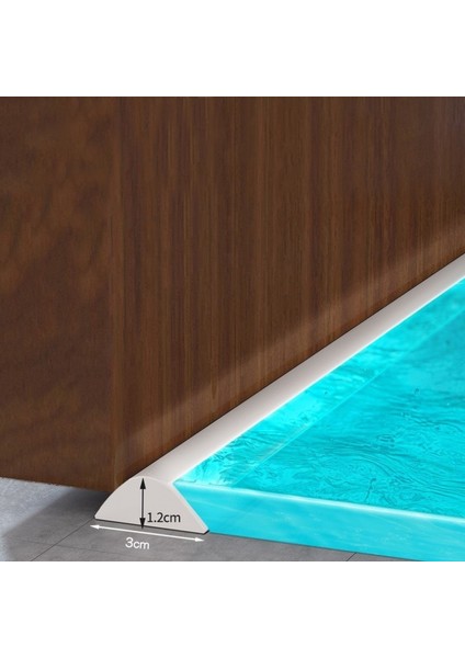 Siyah Stil Uzun 70CM Silikon Banyo Su Durdurucu Engelleyici Şerit Duş Kuru ve Islak Ayırma Taşkın Bariyer Kapı Alt Kendinden Yapışkanlı Sızdırmazlık Şeridi (Yurt Dışından)