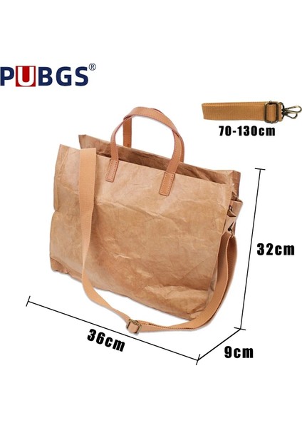 Siyah Stil Kadınlar Son Moda Çanta Bayan Omuz Çantası Kraft Kağıt Tote Messenger Çanta Yıkanabilir Yırtılmaya Dayanıklı Çevre Dostu (Yurt Dışından) fırsatları