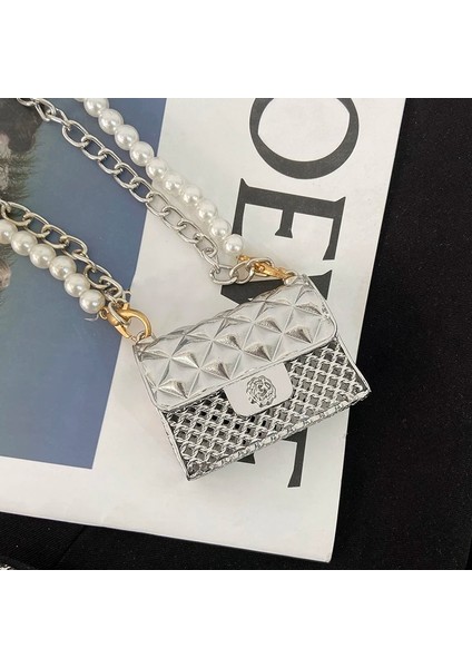 Gümüş Çanta Stili Süper Mini Kadın Çanta En Inci Sapanlar Altın Kutu Mini Crossbody Çanta Wome Için Moda Çanta Zinciri Omuz Lüks Çanta (Yurt Dışından) fırsatları