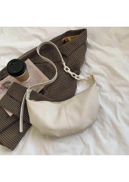 Bej Beyaz Tarzı 35X17X6CM 2022 Women Soft Leather Handbags High Vintage Crossbody Bags For Women Solid Chaoulder Bags Female Sac A Main New (Yurt Dışından)