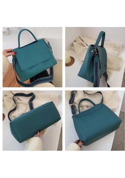 Siyah Stil 29.5X23X12CM Fashion Simply Pu Leather Crossbody Bag For Wome Winter Solid Color Shoulder Messenger Bag Lady Chain Travel Small Handbag (Yurt Dışından) fırsatları