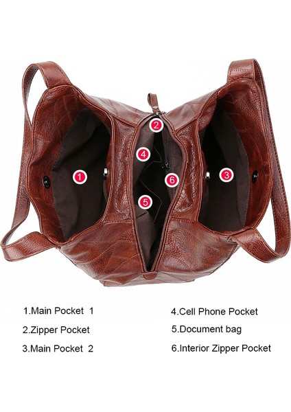 Siyah Stil 33X12X32 cm Women Vintage Shoulder Bag Female Pu Leather Womens Bag Designer Luxury Totes Fashion Top-Handle Bag Travel Bag For Ladies (Yurt Dışından) fiyatları