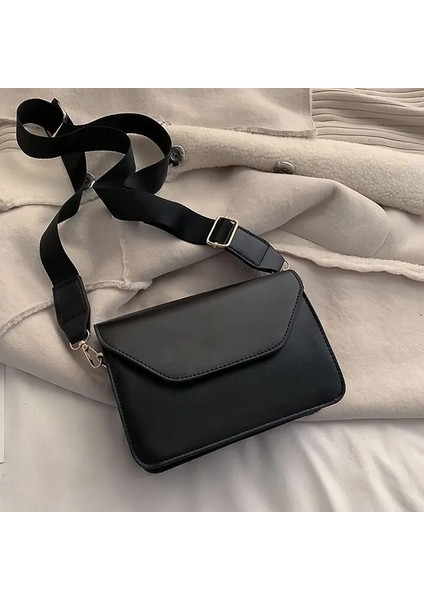 Siyah Stil Fashion Flap Crossbody Bags For Women Pu Leather Small Square Bag Tote Casual Female Shoulder Bags Womne's Handbag Travel Totes (Yurt Dışından) fiyatları