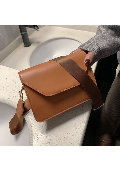 Siyah Stil Fashion Flap Crossbody Bags For Women Pu Leather Small Square Bag Tote Casual Female Shoulder Bags Womne's Handbag Travel Totes (Yurt Dışından) modelleri