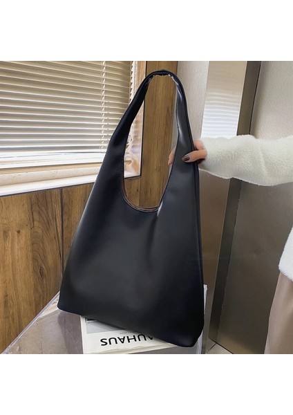 Bej Tarzı Yüksek Li Yumuşak Deri Omuz Çantası Kadın Kış Yeni Çanta Rahat Bayan Tote Çanta Moda Hobo Çanta Alışveriş Kız Kolu Çanta (Yurt Dışından)