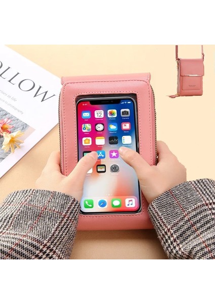 Siyah Stil Dokunmatik Ekran Cep Telefonu Omuz Çantaları Kadın Şeffaf Cep Mini Crossbody Çanta Kart Çanta Bayanlar Küçük Kadın Messenger Çanta (Yurt Dışından) fırsatları