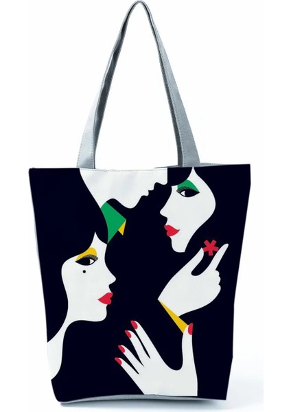 HL0105 Stili Bayanlar Yeni Moda Tüm Maç Tote Kadın Hemşire Aşk Baskılı Çantalar Karikatür Çevre Dostu Plaj Çantası Yüksek Kapasiteli Alışveriş Çantaları (Yurt Dışından)