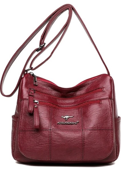Kırmızı Stil 20X25X12CM 2021 Fashion Luxurious Designer Crossbody Bag Pu Leather Soft Messenger Bags For Ladies Zipper Mini Retro Woman Bag Female Bags (Yurt Dışından)