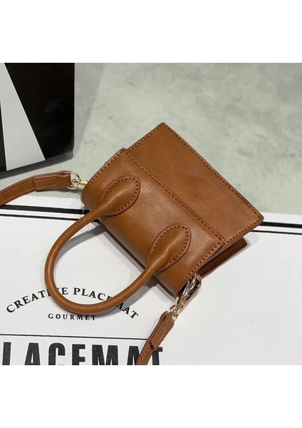 Altın Tarzı Mini Small Square Bag Fashion New Pu Leather Women's Handbag Crocodile Pattern Chain Shoulder Messenger Bags (Yurt Dışından)