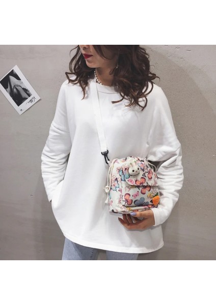 Sarı Stil Mini Female Bag Canvas Cheap Women's Bag Trend Kawaii Shopper Phone Purses Cartoon Contrast Color Crossbody Bag Free Ship (Yurt Dışından) indirimleri