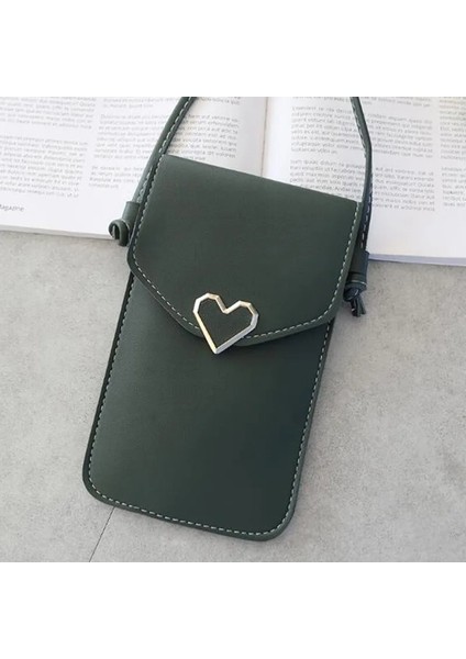 Tip 4 Yeşil Stil Kadın Deri Messenger Çanta Mini Cep Cep Telefonu Kılıfı Öğrenci Crossbody Kılıf Debriyaj Çanta Cüzdan Kız Küçük Omuz Çantası Çanta (Yurt Dışından)