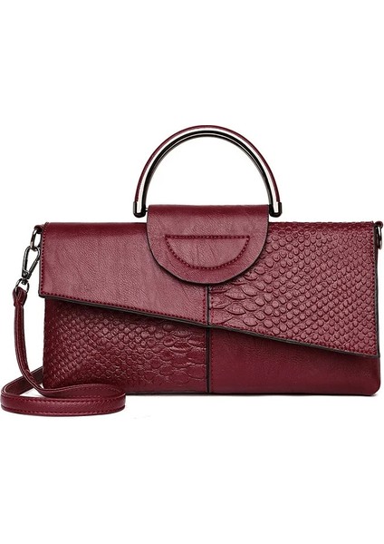 Bordo Tarzı 30X4X17 cm Smooza Yeni Moda Timsah Desenli Gün Debriyaj Bayan Deri Çanta Bir Omuz Crossbody Çanta Yumuşak Siyah Kadın Çanta (Yurt Dışından)