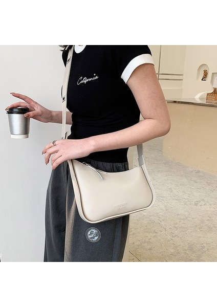 Haki C Stili 24CMX19CMX8CM Düzensiz Kare Tasarım Küçük Omuz Çantaları Kadın Deri Crossbody Çanta Lüks Ed Trendy Çanta Moda Bayan Koltukaltı Çantaları (Yurt Dışından)
