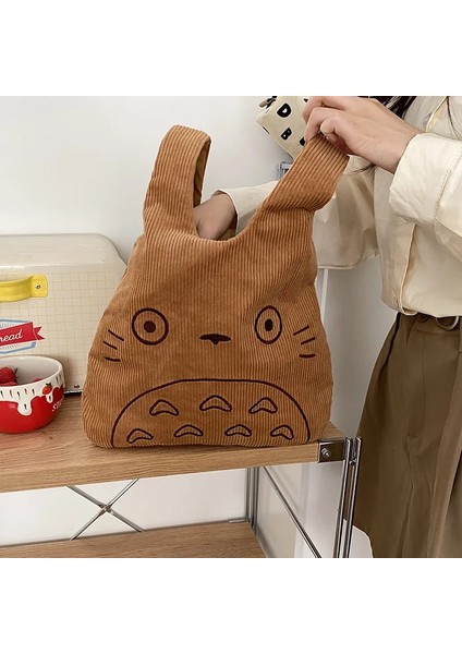 Kahverengi Tarzı Womeorduroy Için Tuval Bez Çantalar Büyük Bayanlar Pamuklu Bez Çanta Karikatür Baskı Kadın Alışverişçiler Moda Kumaş Çanta (Yurt Dışından) fiyatları