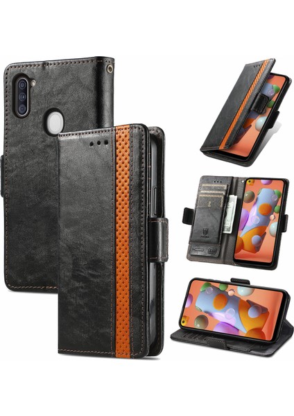 Samsung Galaxy A11/M11 Cüzdan Kılıfı, Kart Tutuculu Pu Deri Flip Kılıf Rfıd Engelleme Kickstand Telefon Kapağı (Yurt Dışından)