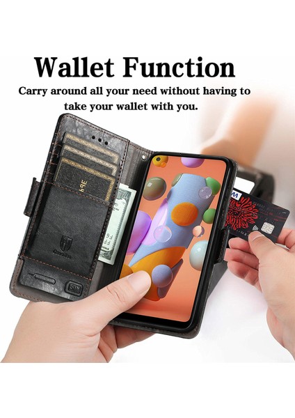 Samsung Galaxy A11/M11 Cüzdan Kılıfı, Kart Tutuculu Pu Deri Flip Kılıf Rfıd Engelleme Kickstand Telefon Kapağı (Yurt Dışından) modelleri