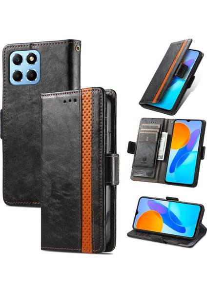 Honor X8 5g Cüzdan Kılıfı, Kart Tutuculu Pu Deri Flip Kılıf Rfıd Engelleme Kickstand Telefon Kapağı (Yurt Dışından)
