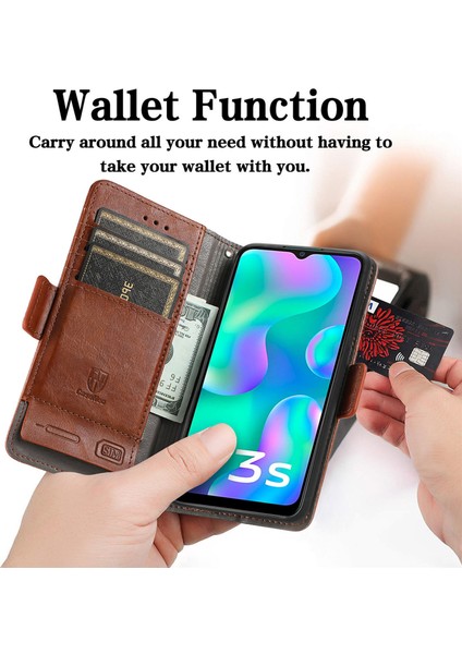 Vivo Y3S 2021 Cüzdan Kılıfı, Kart Tutuculu Pu Deri Flip Kılıf Rfıd Engelleme Kickstand Telefon Kapağı (Yurt Dışından) fiyatları