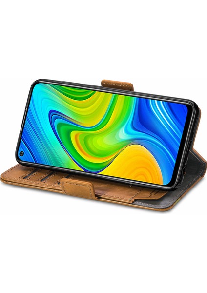Redmi Note 9 4g Cüzdan Kılıfı, Kart Tutuculu Pu Deri Flip Kılıf Rfıd Engelleme Kickstand Telefon Kapağı (Yurt Dışından)