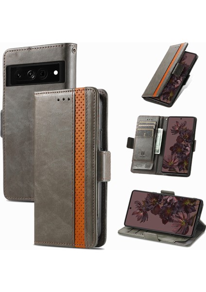 Google Pixel 7 Pro Cüzdan Kılıfı, Kart Tutuculu Pu Deri Flip Kılıf Rfıd Engelleme Kickstand Telefon Kapağı (Yurt Dışından)