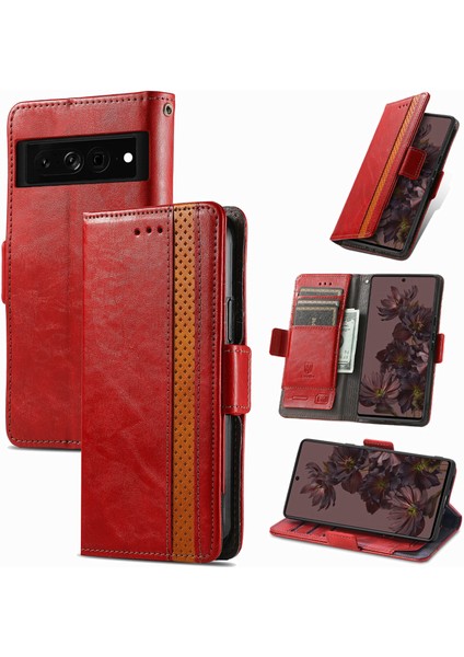 Google Pixel 7 Pro Cüzdan Kılıfı, Kart Tutuculu Pu Deri Flip Kılıf Rfıd Engelleme Kickstand Telefon Kapağı (Yurt Dışından)
