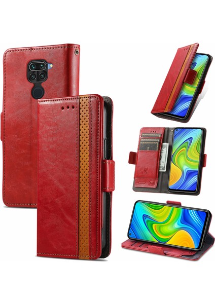 Redmi Note 9 4g Cüzdan Kılıfı, Kart Tutuculu Pu Deri Flip Kılıf Rfıd Engelleme Kickstand Telefon Kapağı (Yurt Dışından)