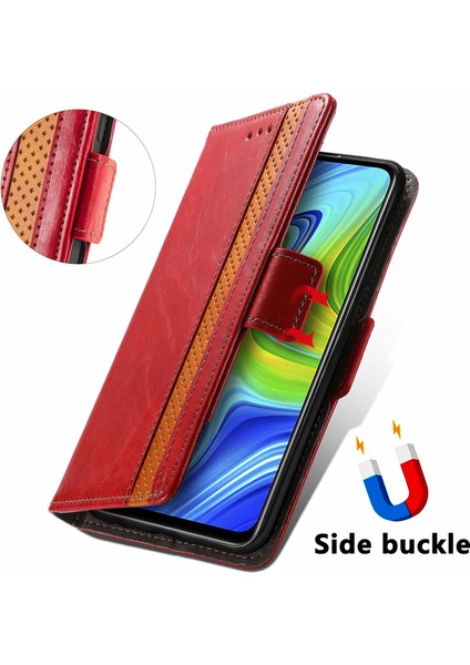 Redmi Note 9 4g Cüzdan Kılıfı, Kart Tutuculu Pu Deri Flip Kılıf Rfıd Engelleme Kickstand Telefon Kapağı (Yurt Dışından)