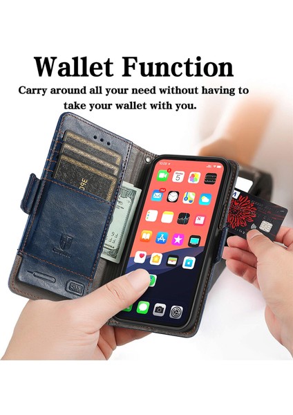 Apple iPhone 13 Pro Max Cüzdan Kılıfı, Kart Tutuculu Pu Deri Flip Kılıf Rfıd Engelleme Kickstand Telefon Kapağı (Yurt Dışından)