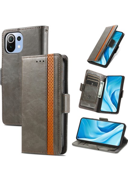 Xiaomi 11 Lite 5g Cüzdan Kılıfı, Kart Tutuculu Pu Deri Flip Kılıf Rfıd Engelleme Kickstand Telefon Kapağı (Yurt Dışından)