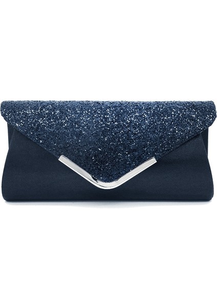 Lacivert Tarzı Noenname Kadın Glitter Pırıltılı Zarf Bayanlar Sequins Akşam Partisi Balo Akıllı Jane Debriyaj Çanta Çanta (Yurt Dışından)