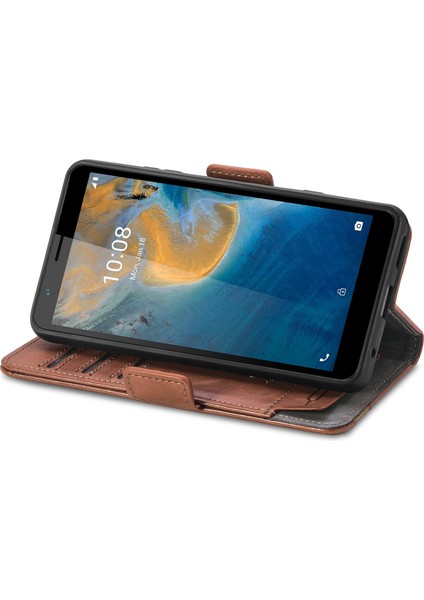 Zte Blade A31 Cüzdan Kılıfı, Kart Tutuculu Pu Deri Flip Kılıf Rfıd Engelleme Kickstand Telefon Kapağı (Yurt Dışından)