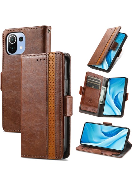 Xiaomi 11 Lite 5g Cüzdan Kılıfı, Kart Tutuculu Pu Deri Flip Kılıf Rfıd Engelleme Kickstand Telefon Kapağı (Yurt Dışından)