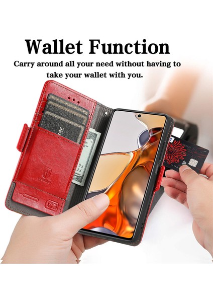 Xiaomi 11T/11T Pro Cüzdan Kılıfı, Kart Tutuculu Pu Deri Flip Kılıf Rfıd Engelleme Kickstand Telefon Kapağı (Yurt Dışından) modelleri